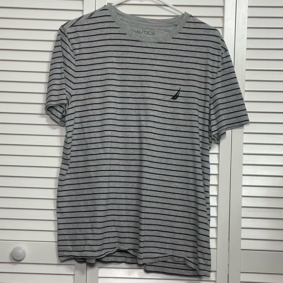Nautica Other - Nautica Gray Short Sleeve Tee Classic Stripes Size M